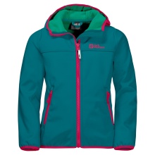 Jack Wolfskin Softshell Jacket Fourwinds (wind & water repellent) bay blue Kids/Youth